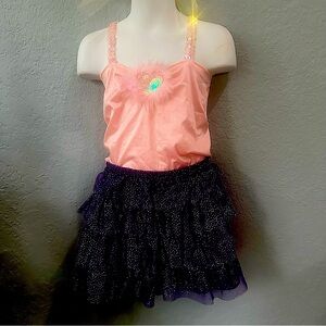 Dress Up! Stretchy Small Miracles Pink Top and Healthtex sparkle tutu skirt